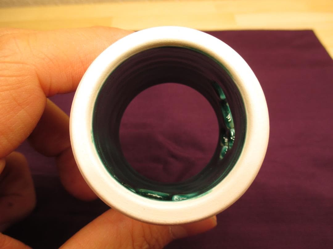 送料込【逢絢亭・新品】茶道具 蓋置 萬古焼 松透し 加賀瑞山 共箱入り