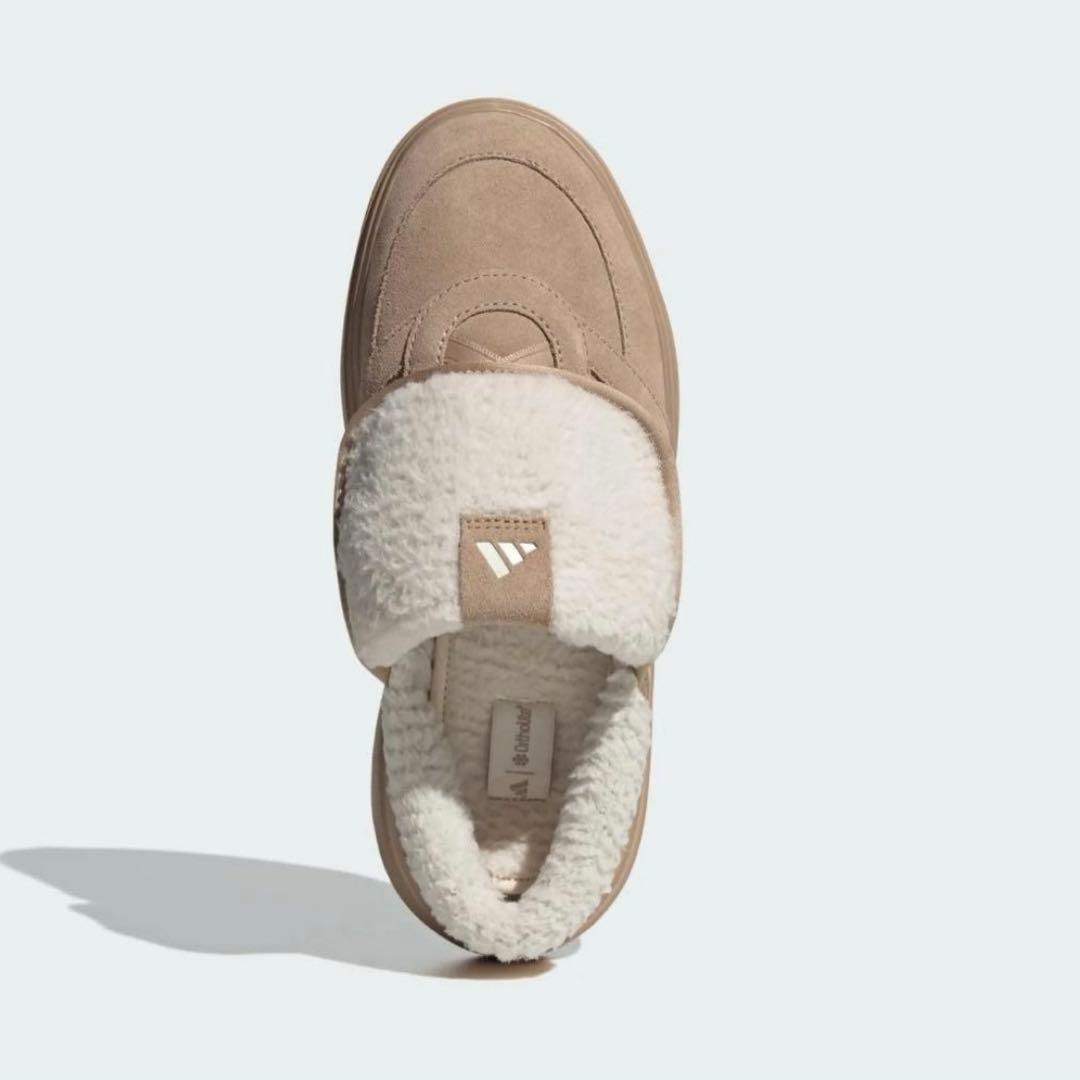 【韓国限定】adidas アディダス24.5㎝ ボア付き サンダル ブラウン