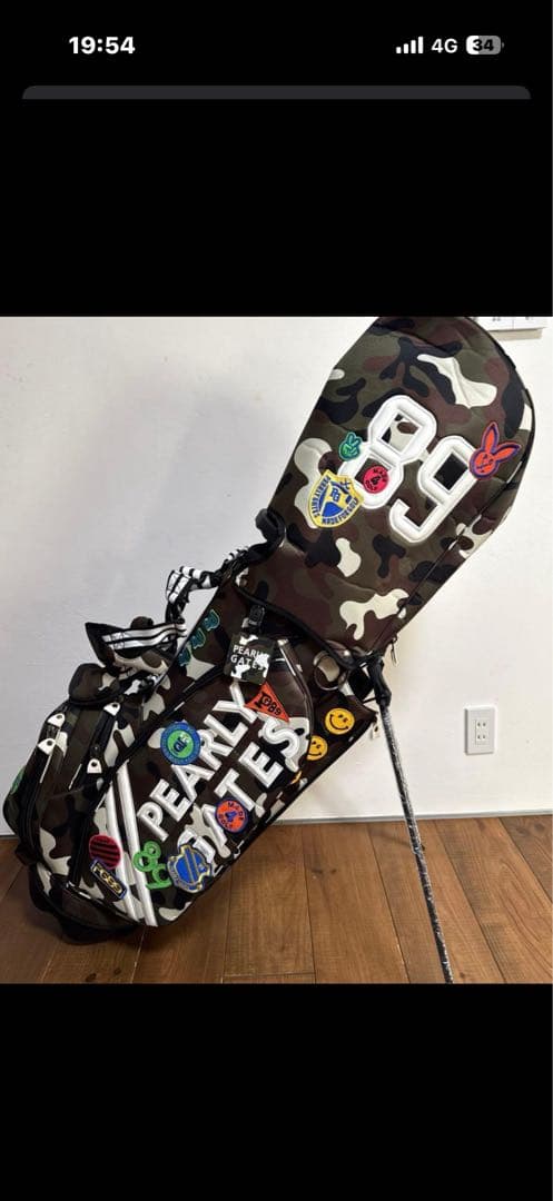 パーリーゲイツ スタンド式　キャディバッグ　ワッペンカモ