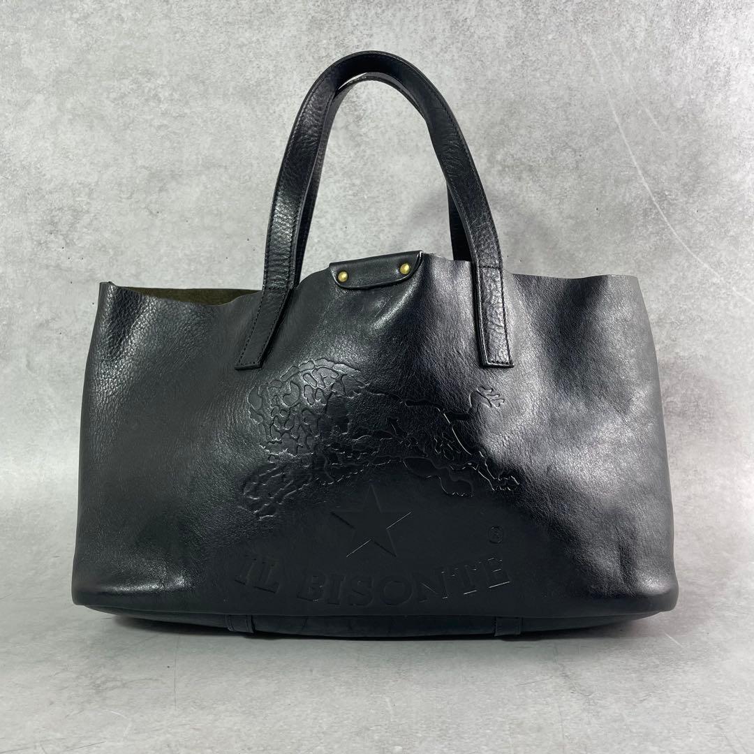 入手困難✨ イルビゾンテ ハンドバッグ レザー デカロゴ 本革 ブラック