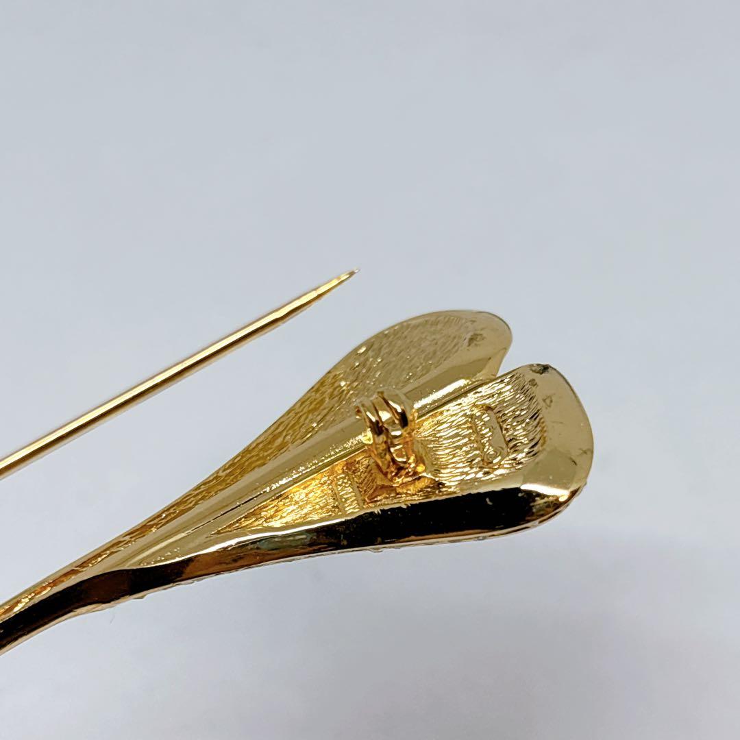 Dior ディオール ゴールド ラインストーン ヴィンテージ ブローチ