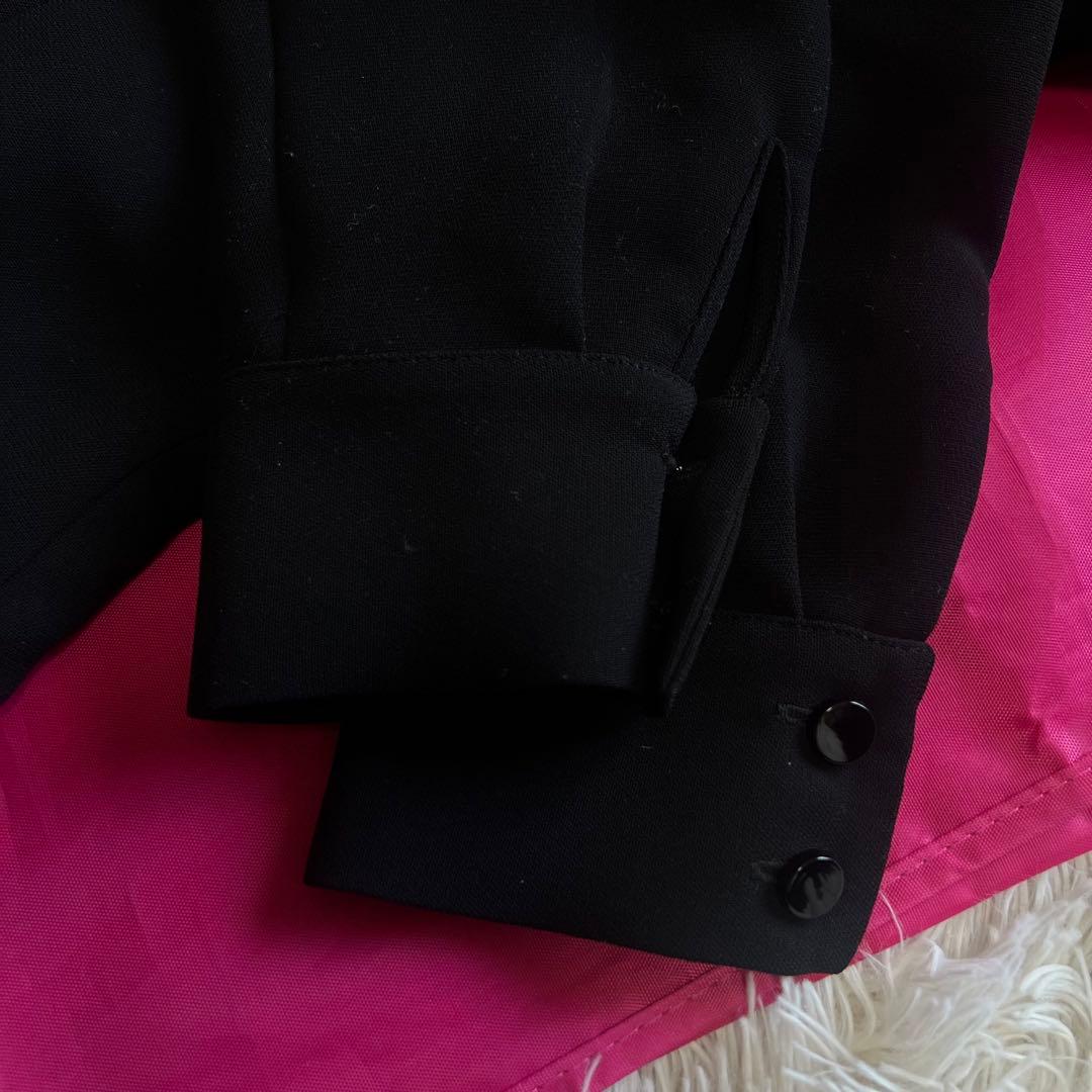 【美品】kate spade ビジュー襟ワンピース ブラック 白襟 S 0