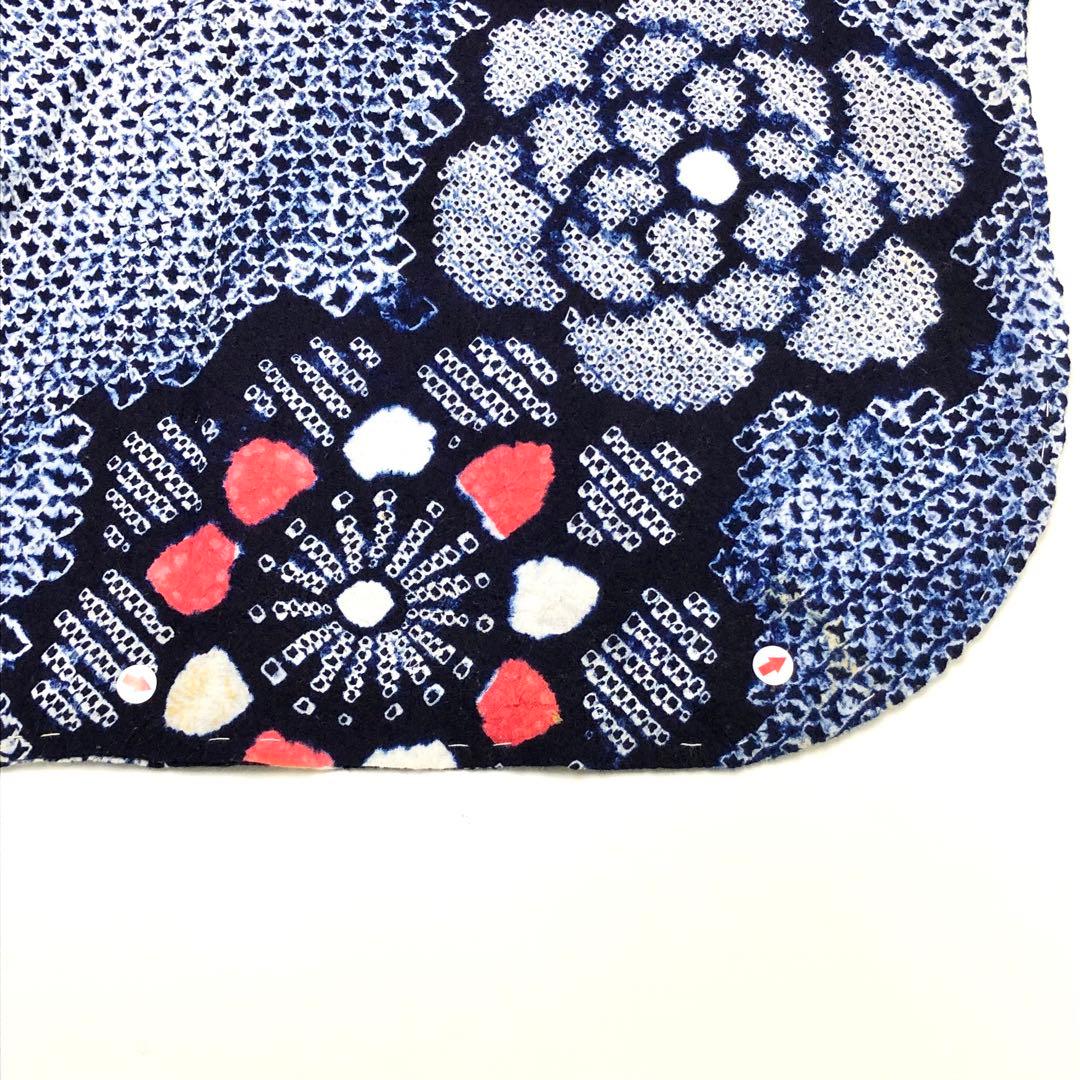 夏着物 浴衣 鳴海有松本絞り 花柄模様 しつけ糸 KK-2194