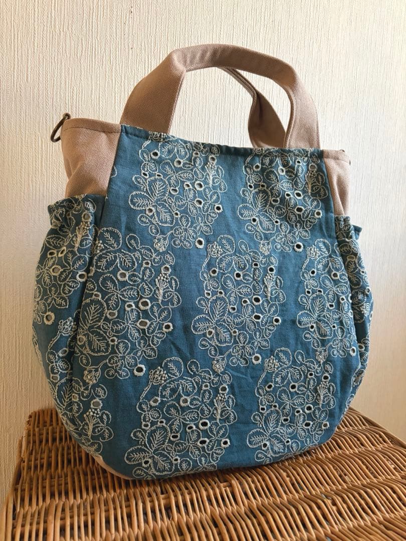 ミナペルホネン＊sometimes luckyギャザポケバッグ✂️ハンドメイド