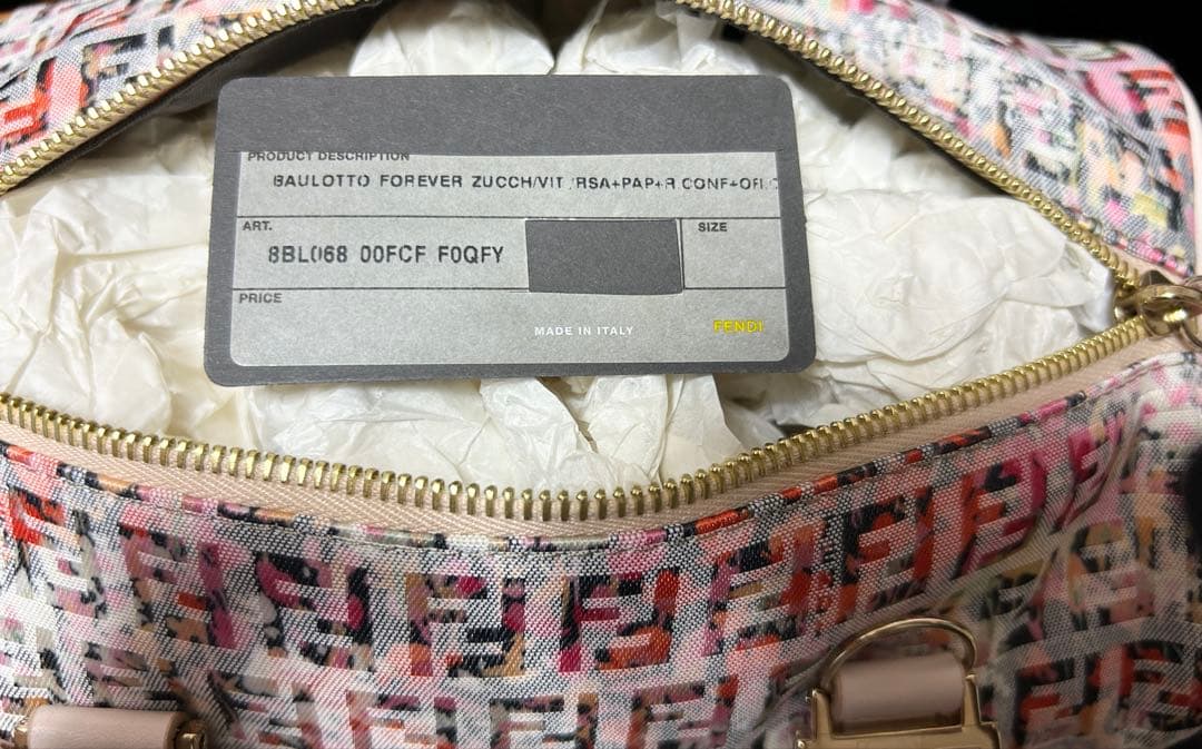 【新品未使用】Fendi ズッキーノ　ピンク　ボストンバッグ　花柄