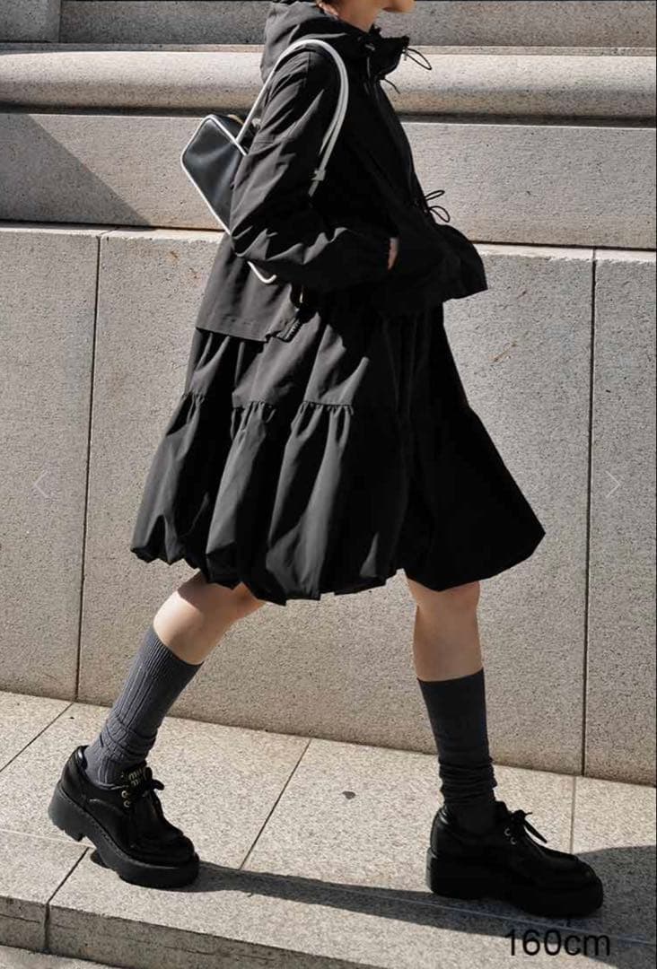 machatt（マチャット）ハーフジップバルーンドレス（ブラック）