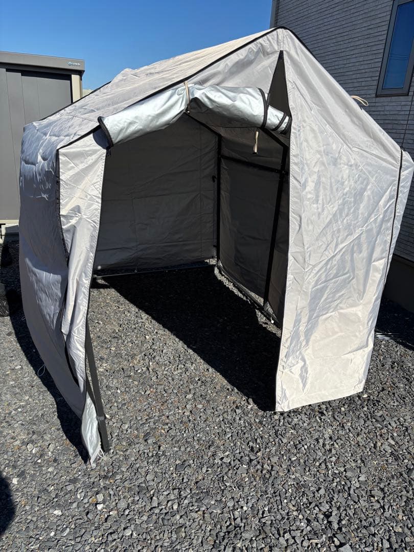 バイク 自転車　ガレージ 物置 2台用 幅170cm×奥行230cm 高耐水