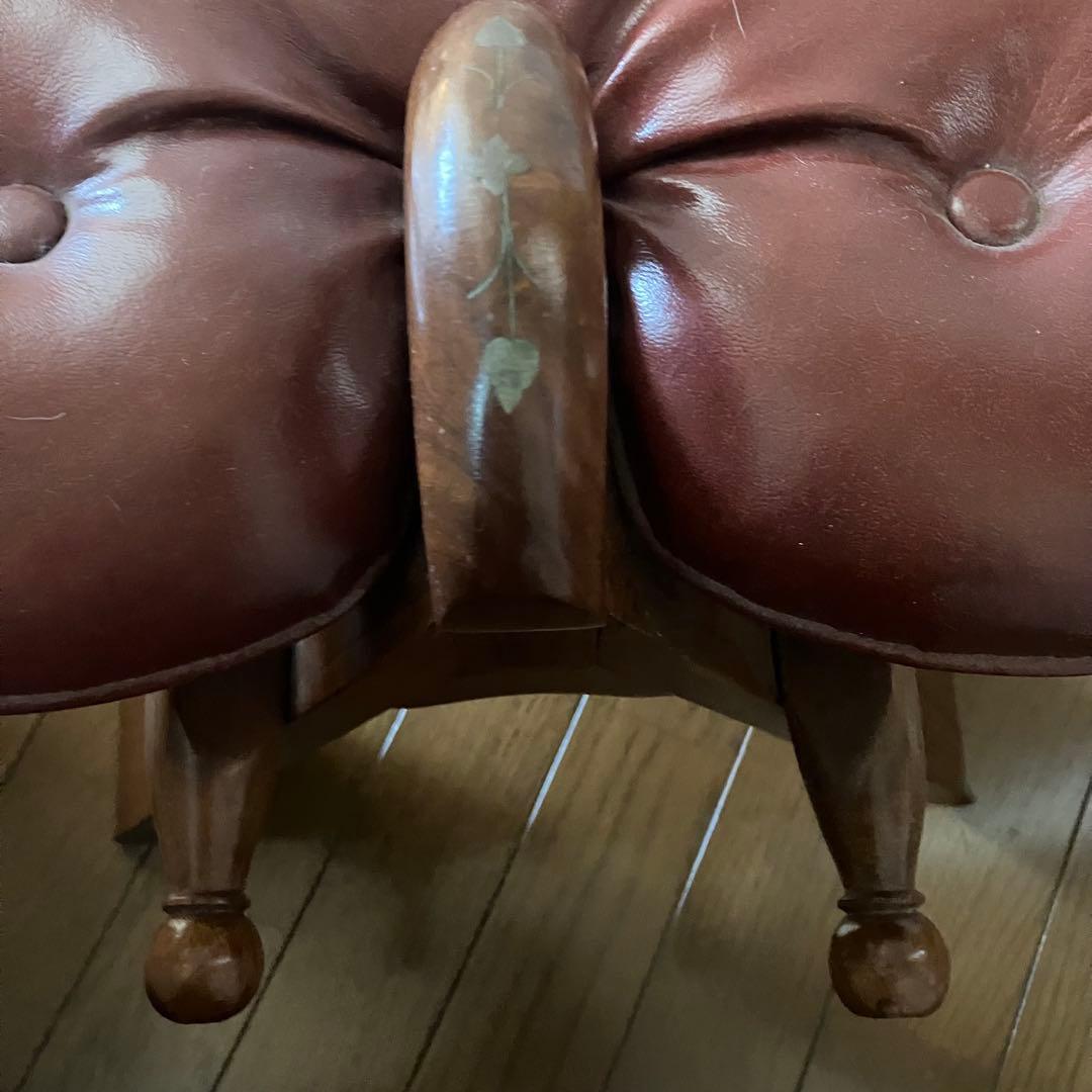 アンティーク　クッション付きスツール