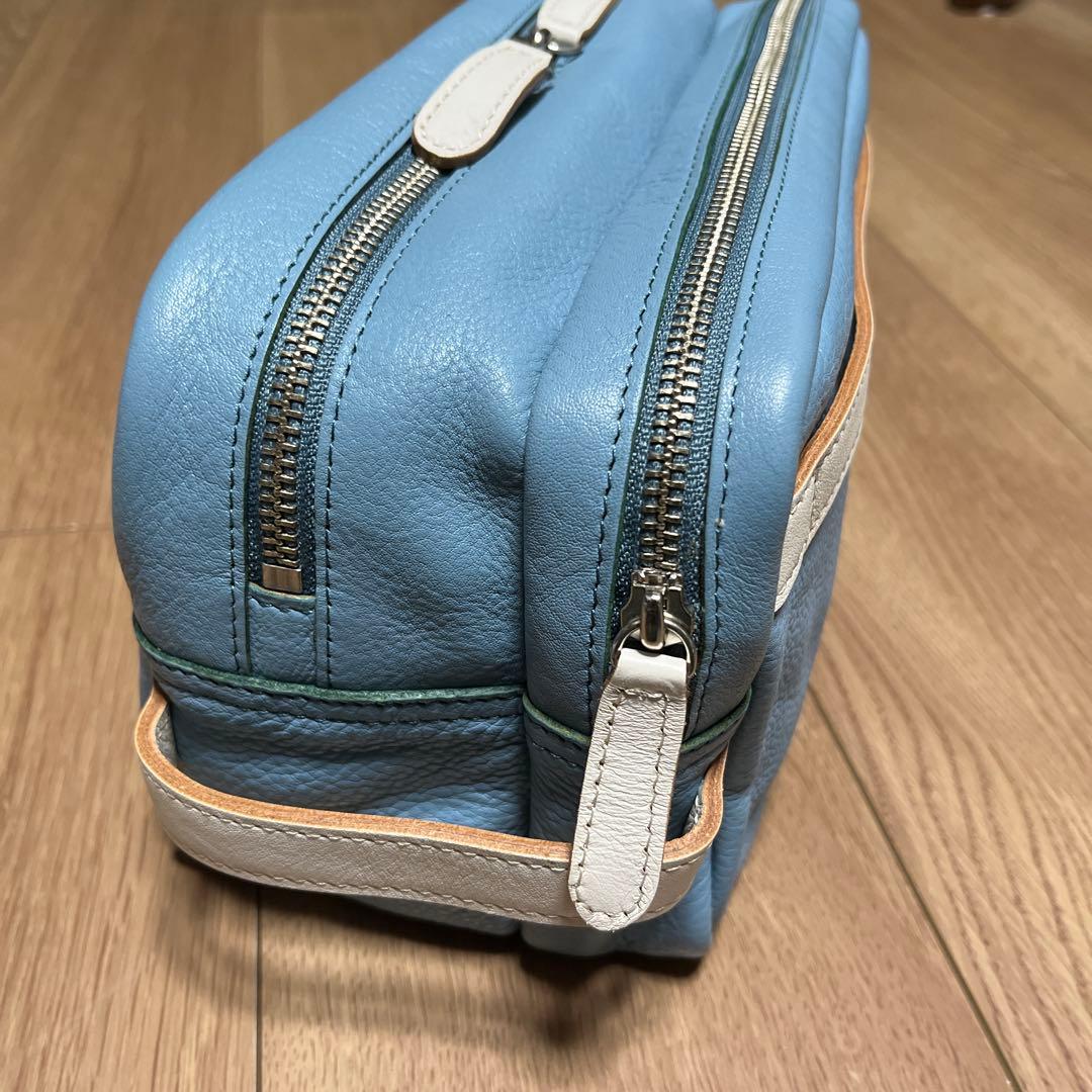 木の庄帆布 未使用 ゴルフ ♯5 ラウンドポーチ 本革バック