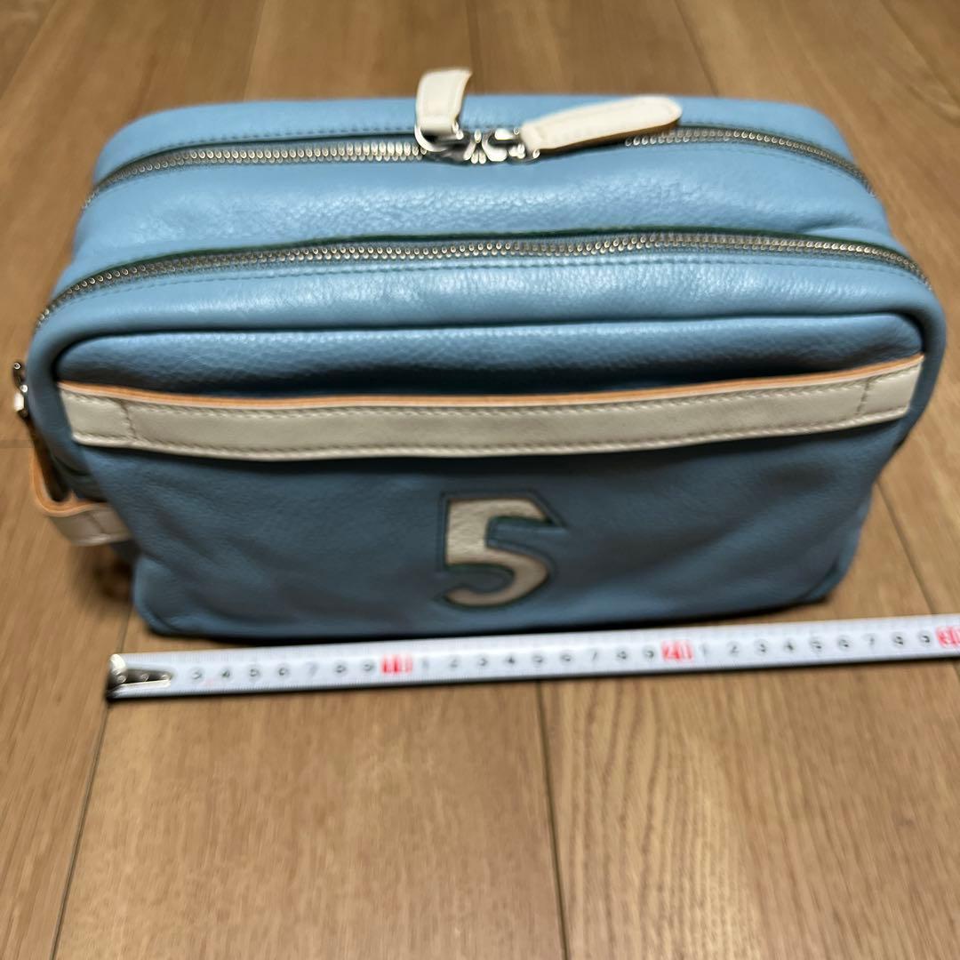 木の庄帆布 未使用 ゴルフ ♯5 ラウンドポーチ 本革バック
