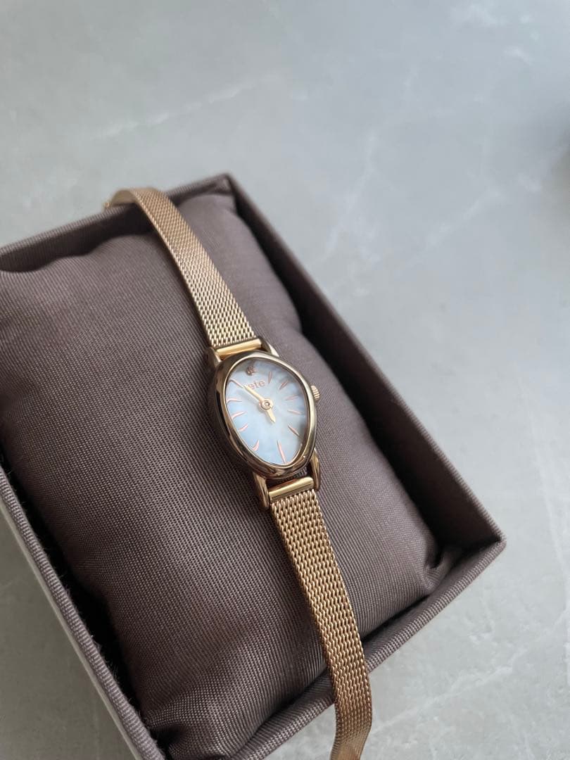 【購入証明証あり】ete ダイヤモンド ジェムフェイス メッシュベルト ウォッチ