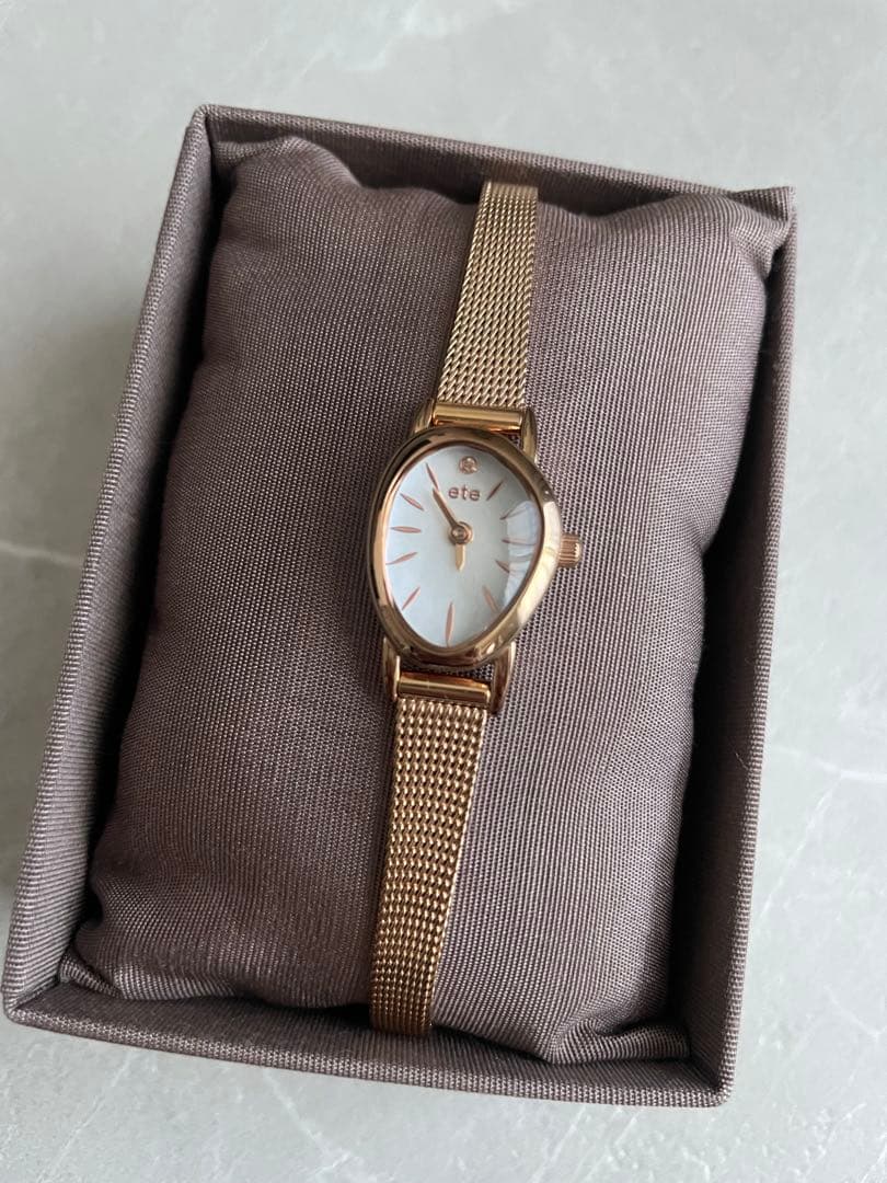【購入証明証あり】ete ダイヤモンド ジェムフェイス メッシュベルト ウォッチ