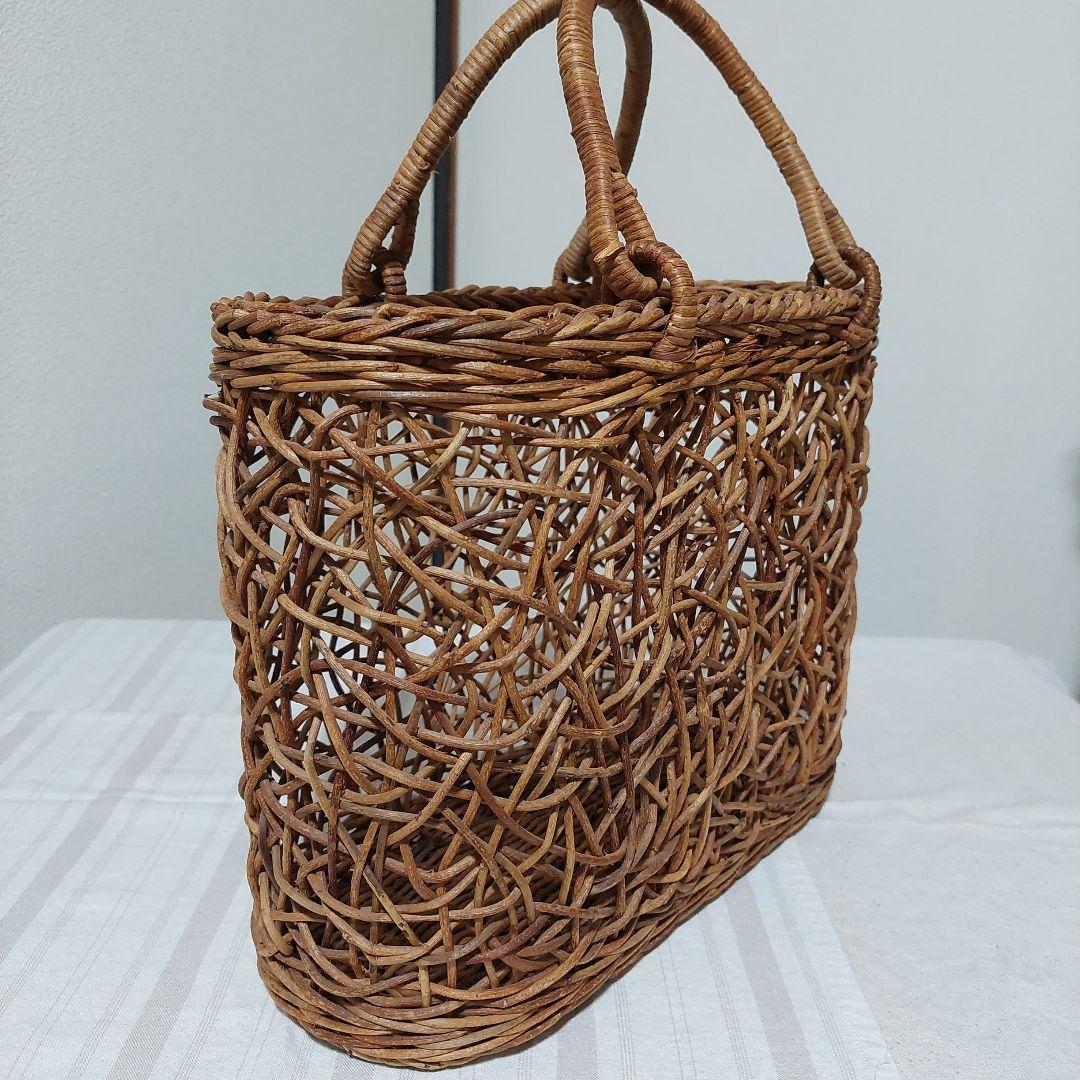 あけび　かご　乱れ編み　楕円