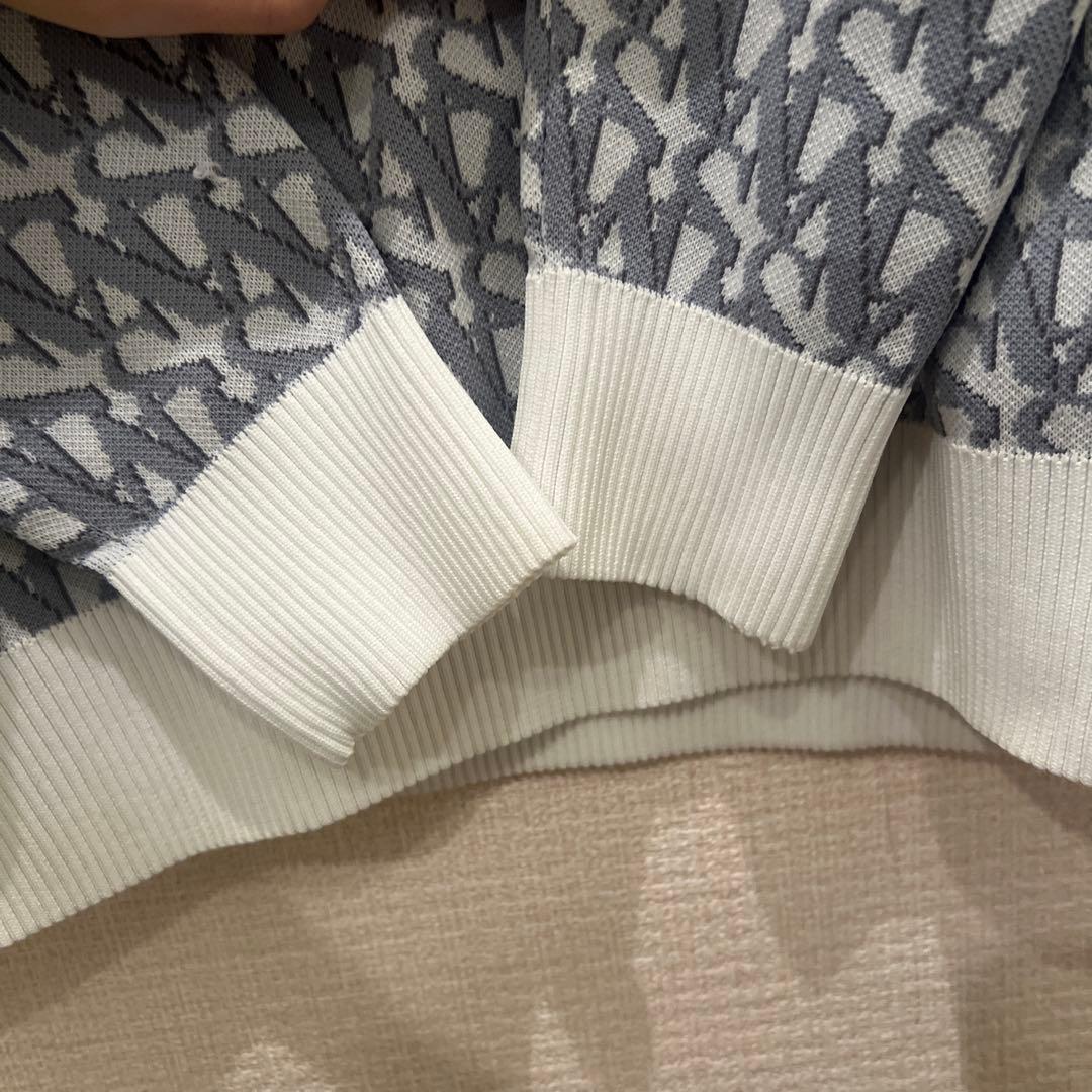 セントアンドリュース 　クルーネック　ホワイト系総柄　ニット　セーター　 S