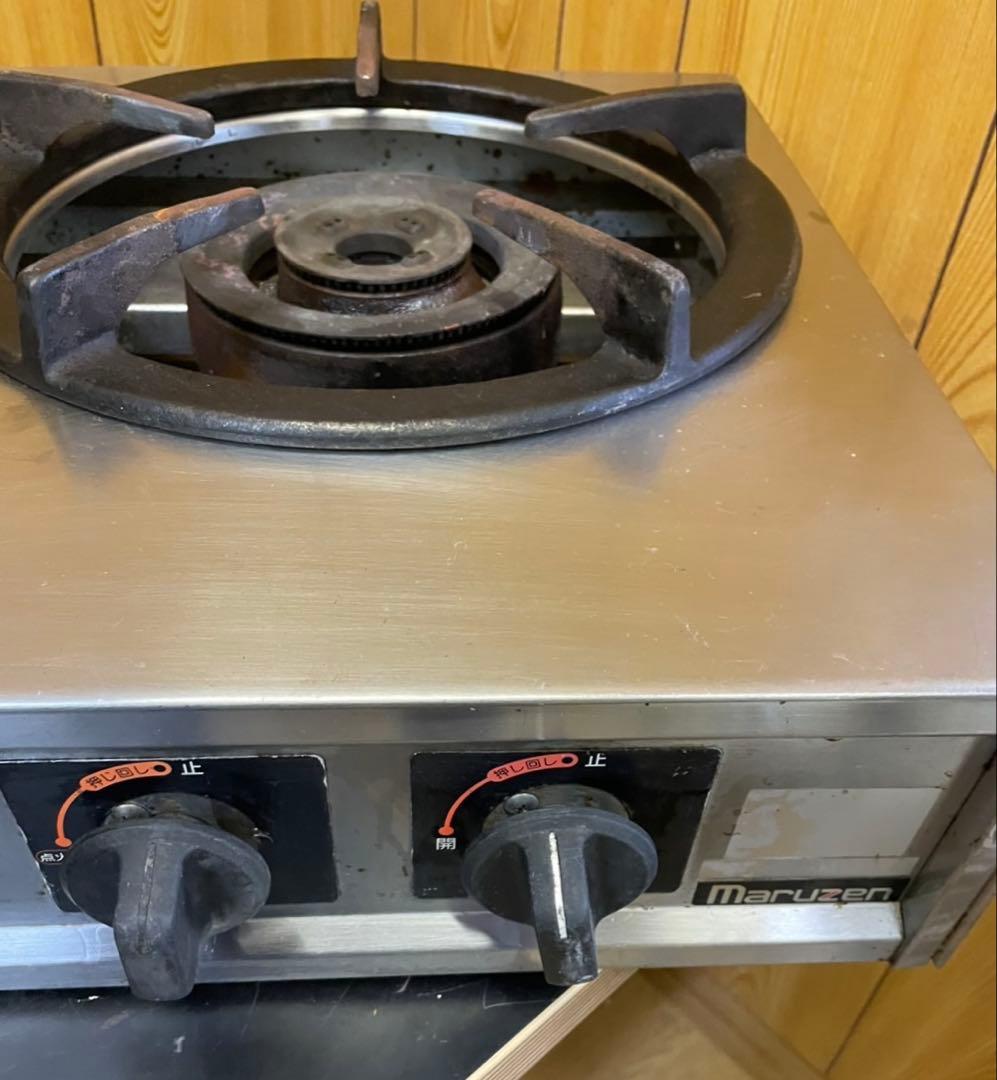 動確済み 業務用 マルゼン 2口 卓上ガスコンロ M-222C 都市ガス 大阪