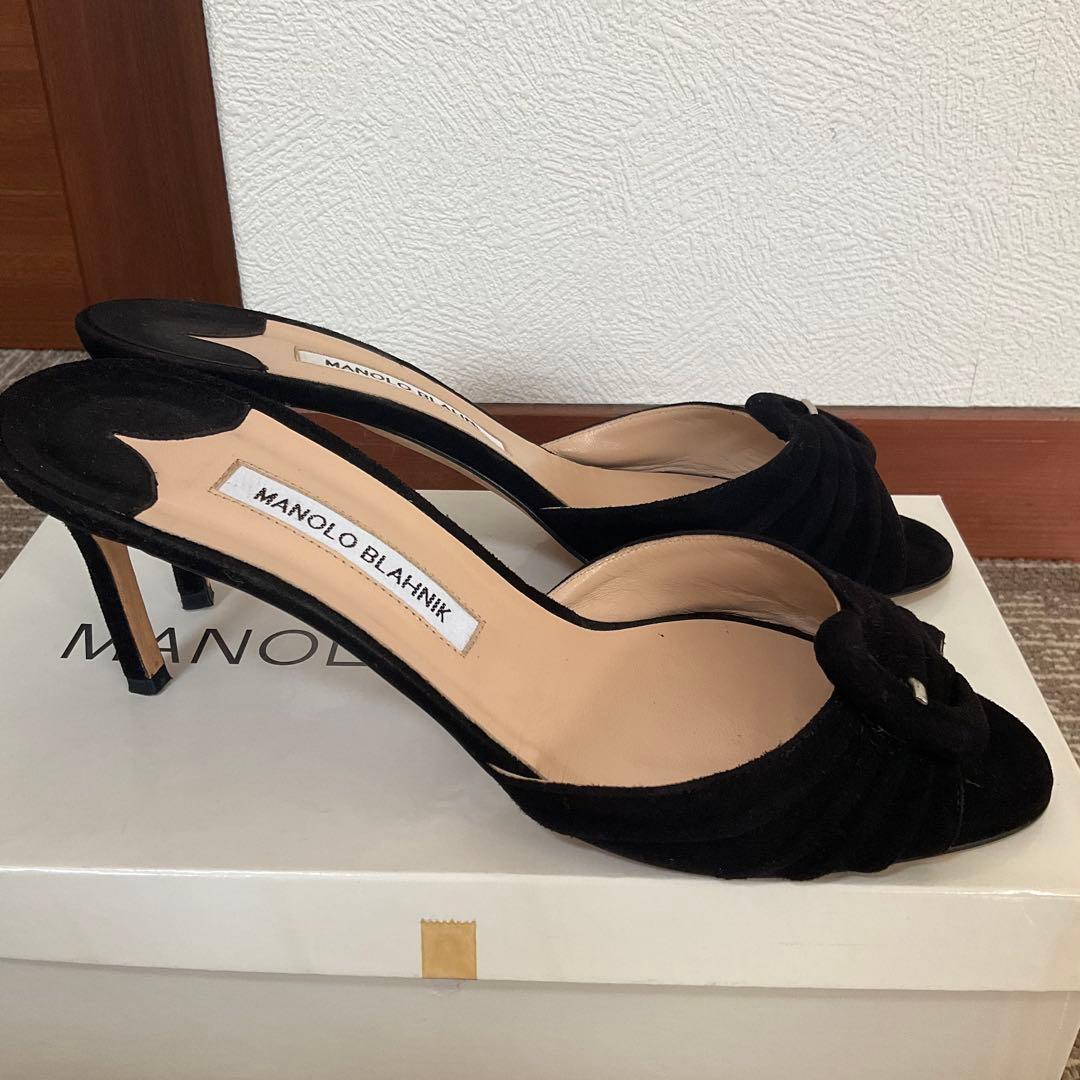 38.5 MANOLO BLAHNIK マノロブラニク 25cmスエードミュール