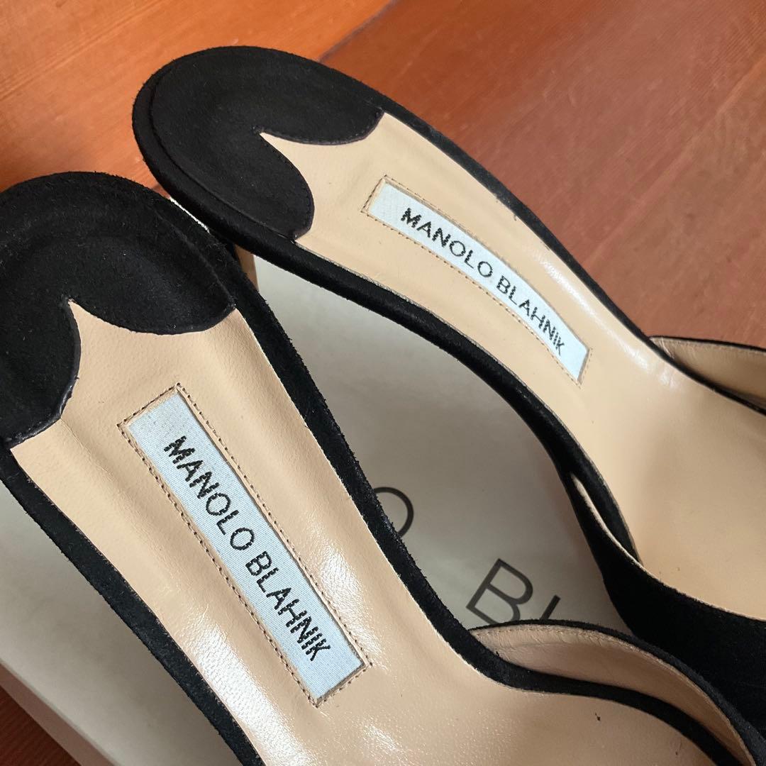 38.5 MANOLO BLAHNIK マノロブラニク 25cmスエードミュール