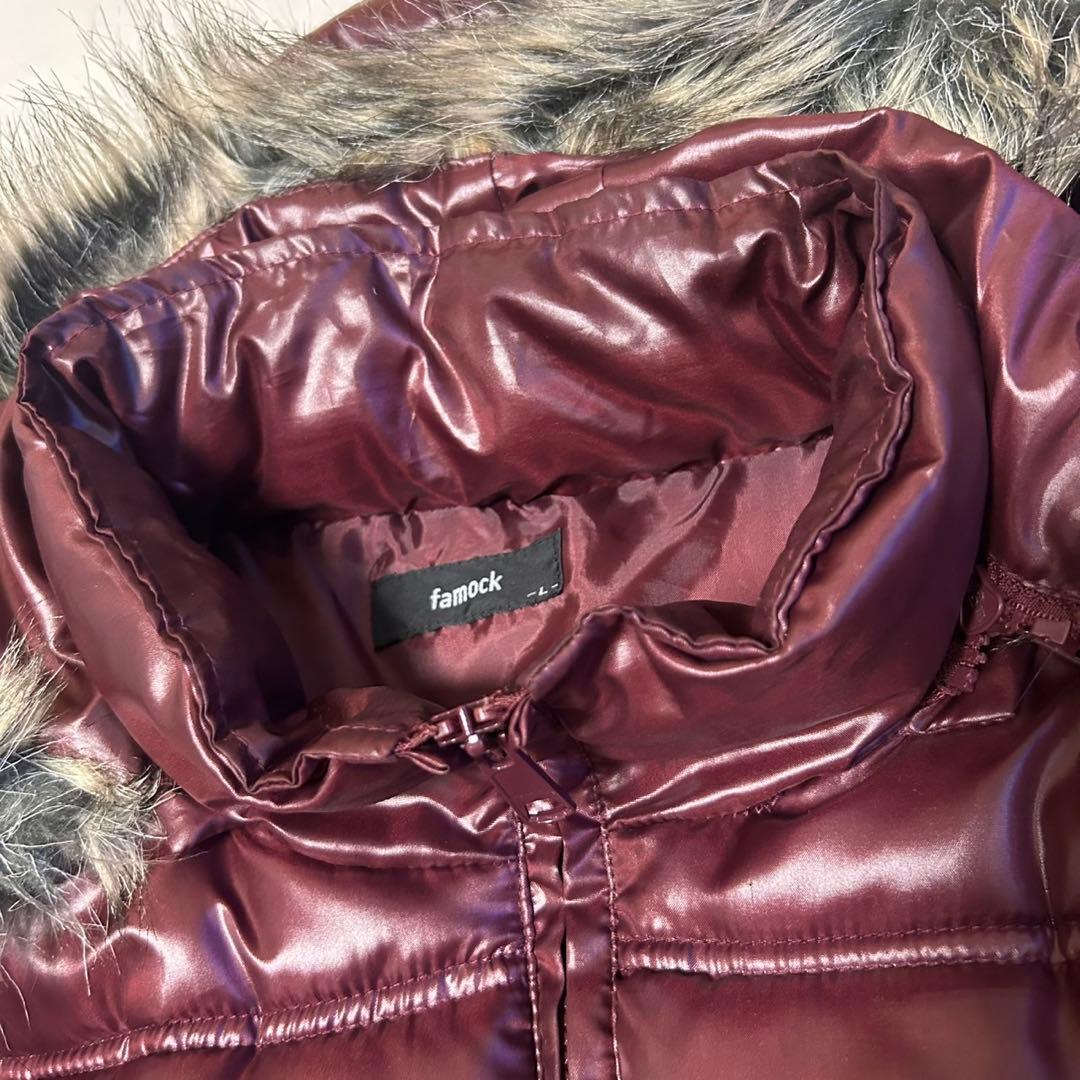 famock ファモック 中綿ダウンジャケット ファー フード サイズL y2k