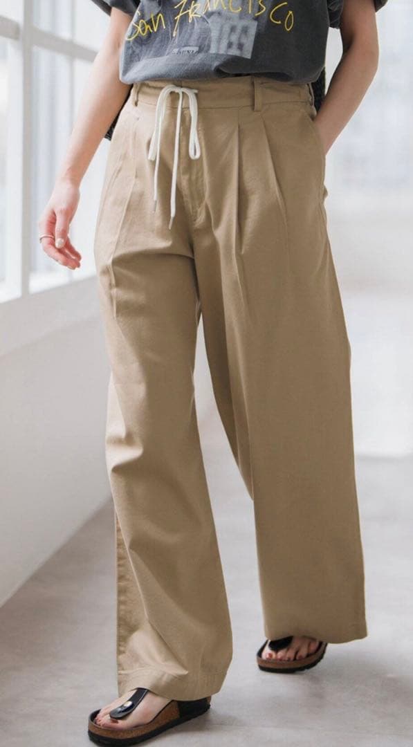 Spick&Spanコットンレーヨンドロストフレアパンツ 新品タグ付