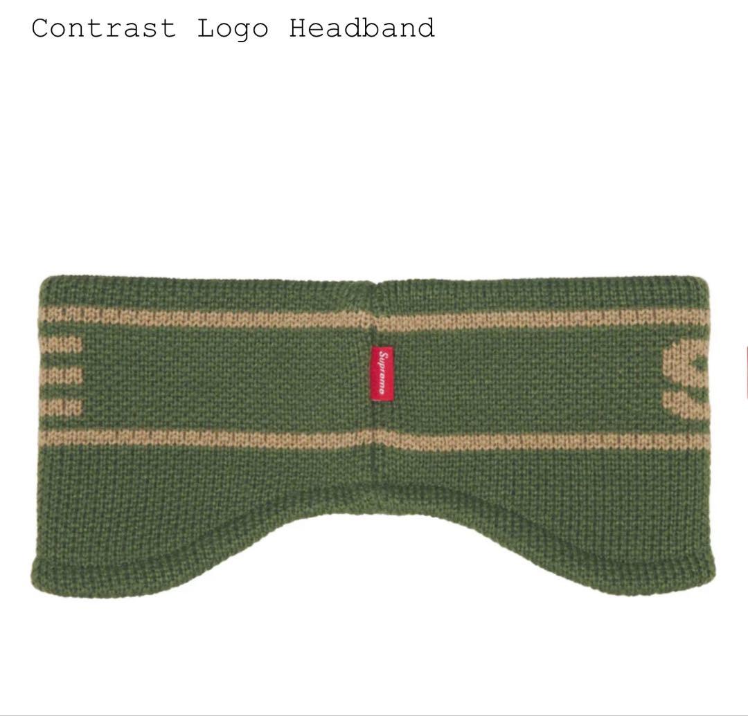 アクセサリー Supreme Contrast Logo Headband Olive
