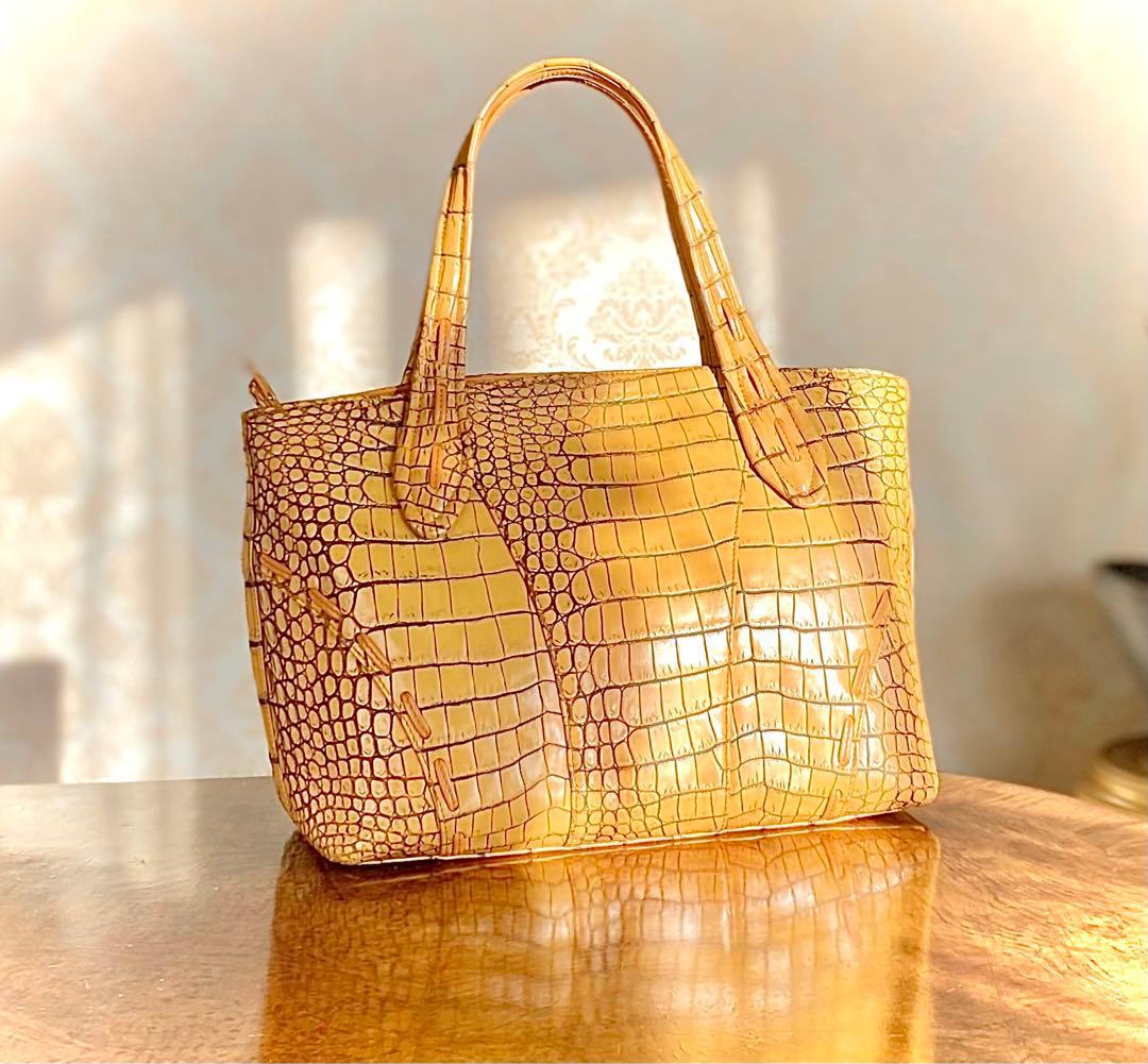 2点おまとめ特価　バッファローホーンイタリア製 2way クロコダイル バッグ