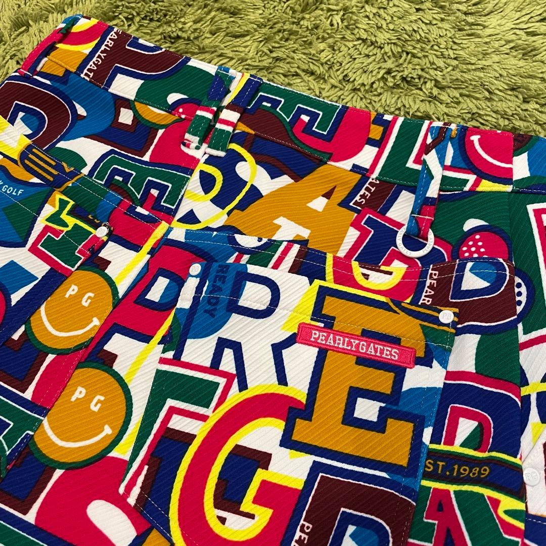 パーリーゲイツ カルゼジャガード裏起毛 スカート ＜カレッジロゴ＞ 総柄 0