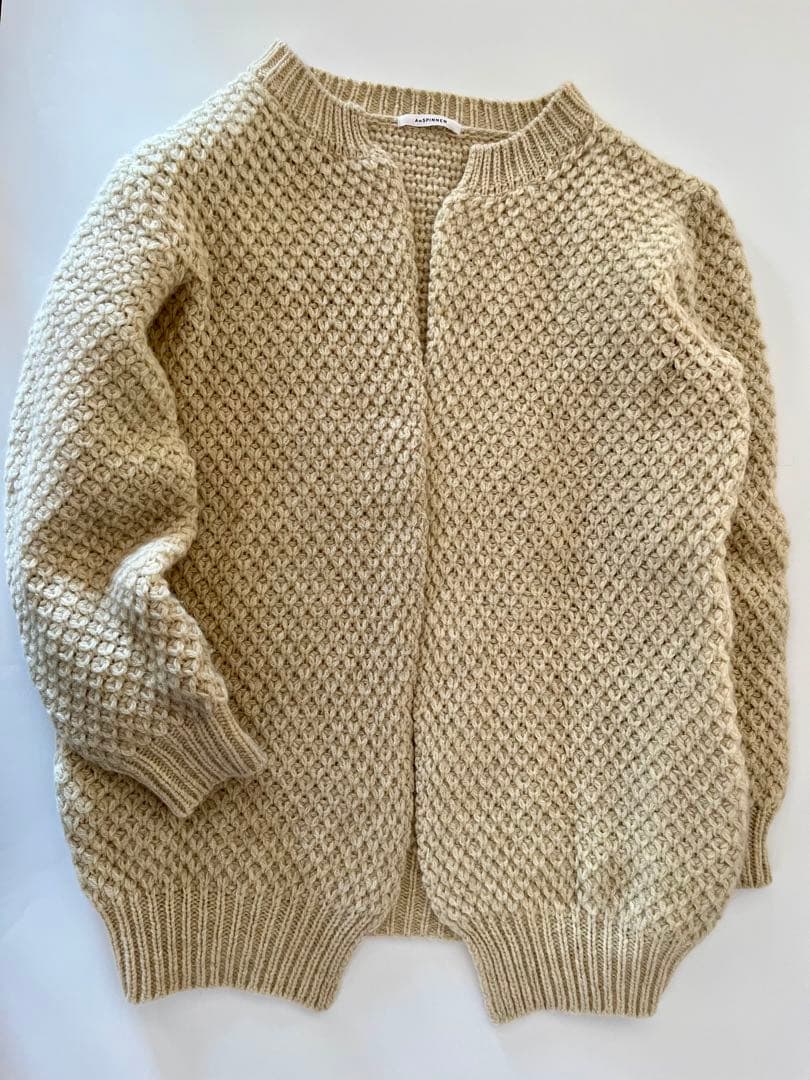 トップス ANSPINNEN / Crew neck Waffle Cardigan