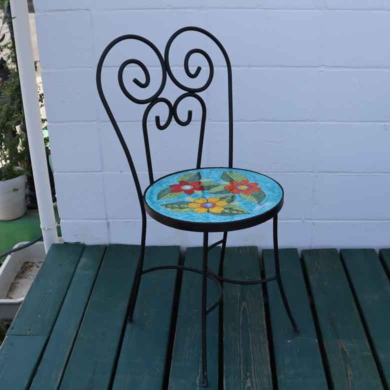 イタリア テーブルセット 花柄 ガーデン 4点セット 53cm ニーノ パルッカ