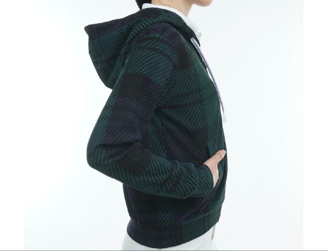 値下げ！PEARLY GATES チェック柄ジャガード スウェットフーデイ