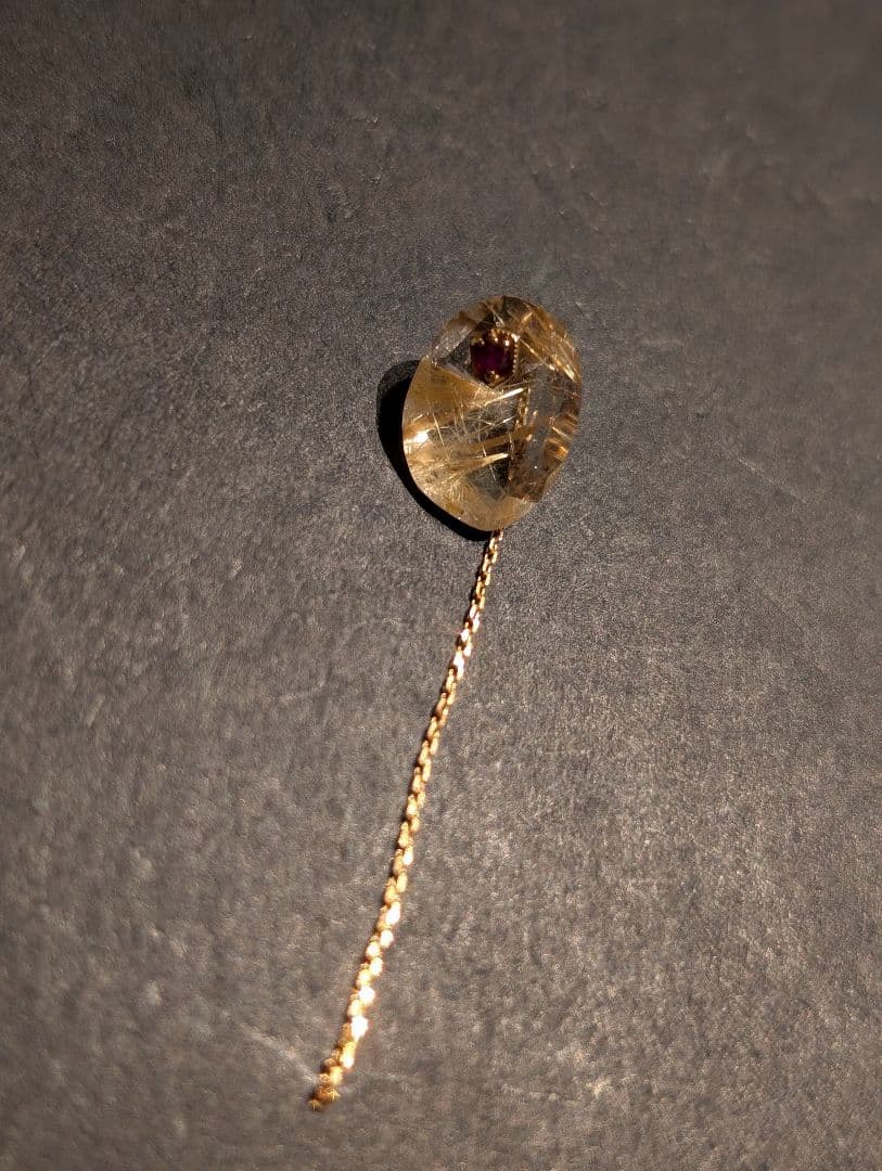 MONAKA Jewellery　モナカ　フラットピアス　ルチルクォーツ