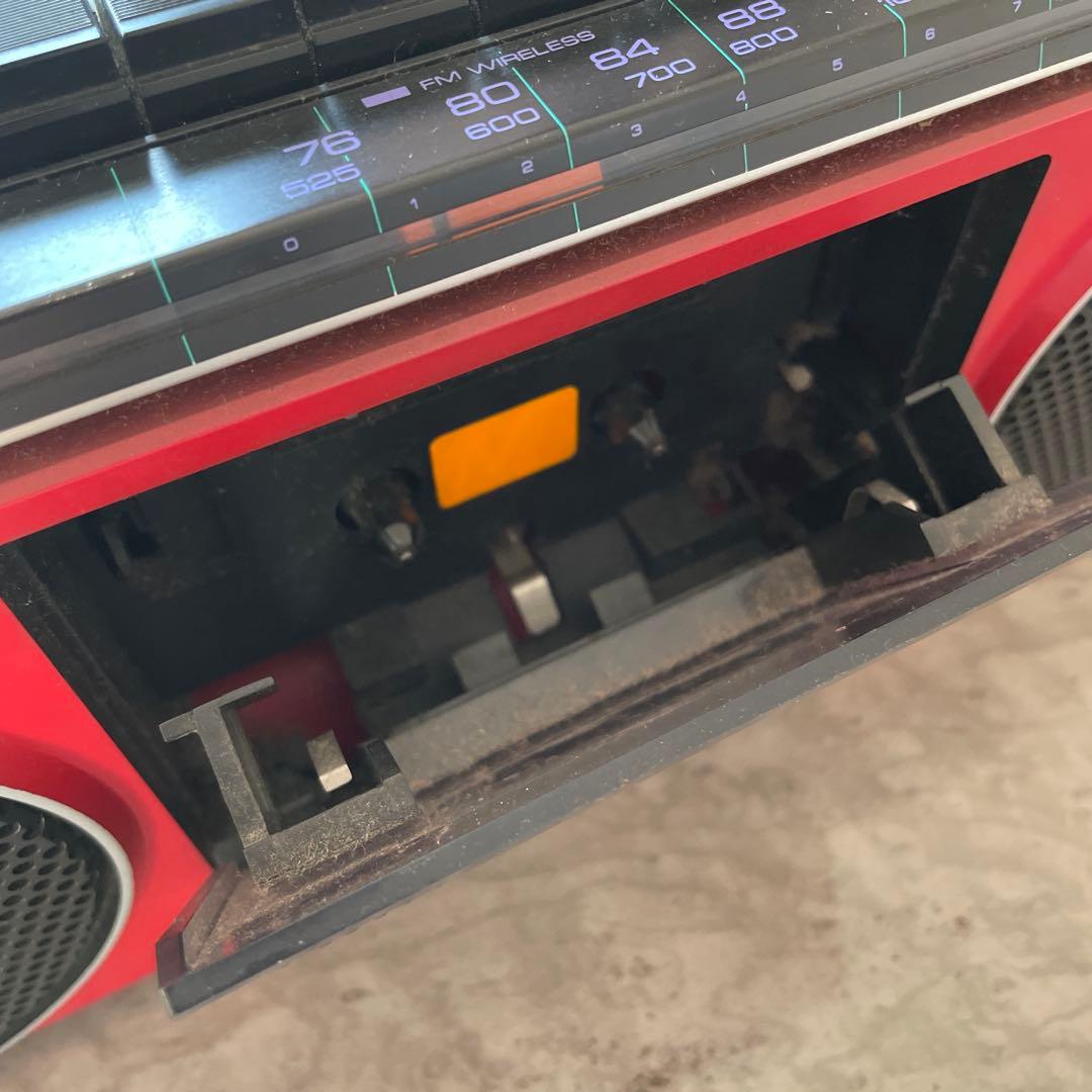 AIWA アイワ CS-J20 ラジカセ 赤 昭和レトロ