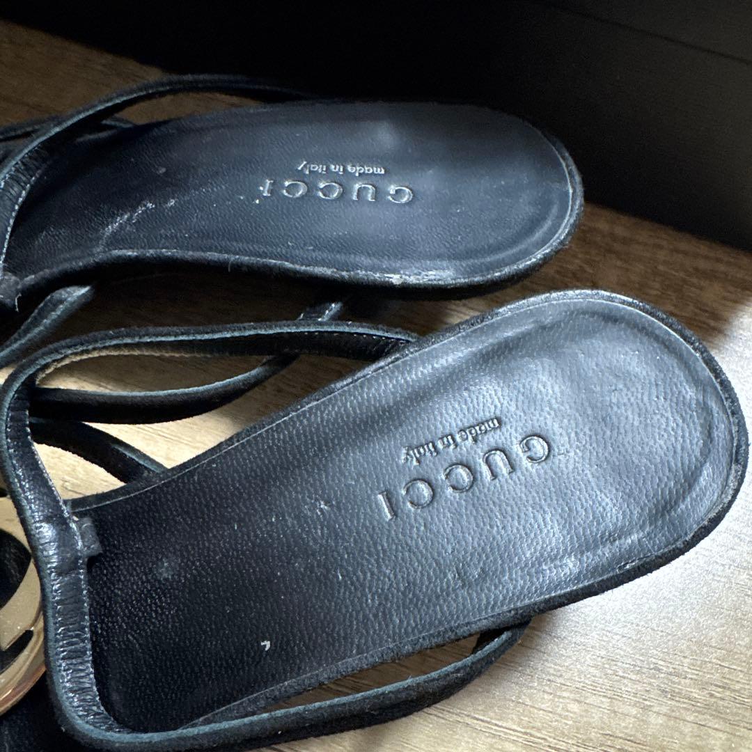 グッチGUCCI 黒　ミュールサンダル　35２\1