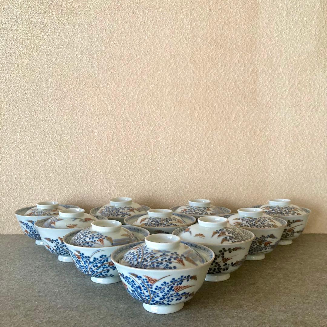 蓋付　茶碗　飯碗　古伊万里　伊万里　染付　金彩　手描　古美術　骨董　まとめ売り