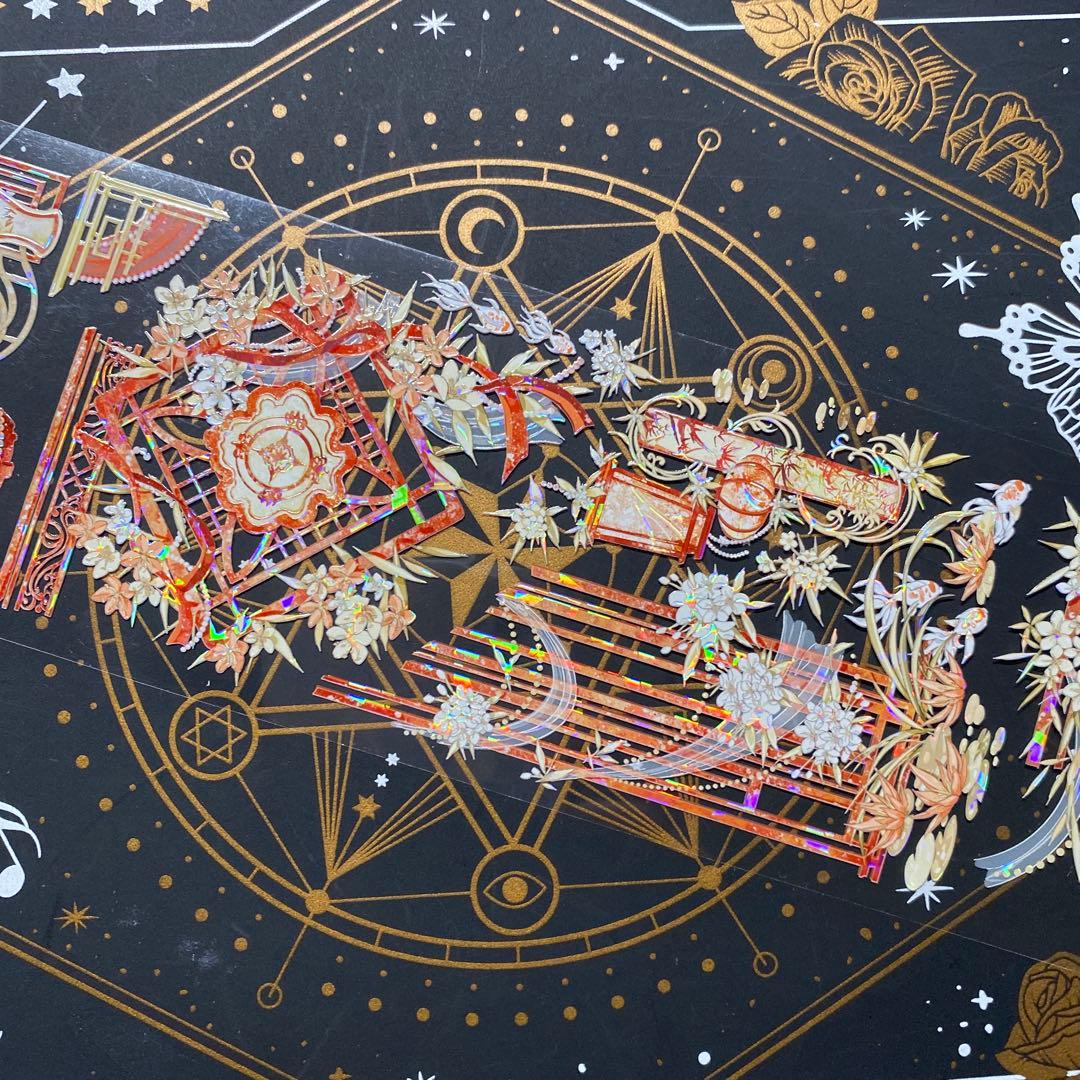 【9170】海外　マステ　中古巻　貝殻光マスキングテープ　古風　装飾背景系