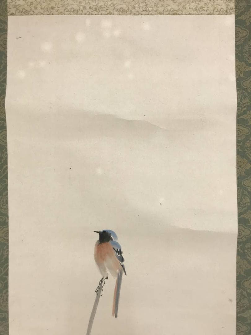 【模写】堂本印象/竹に小禽図/花鳥図/小鳥図/掛軸☆宝船☆AD-401