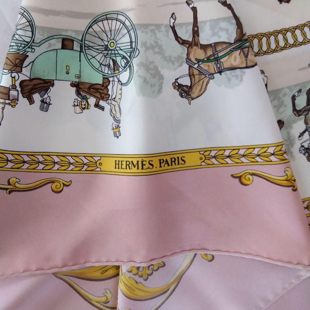 HERMES　カレ90 ロンシャンの散歩　シルク　スカーフ　送料無料