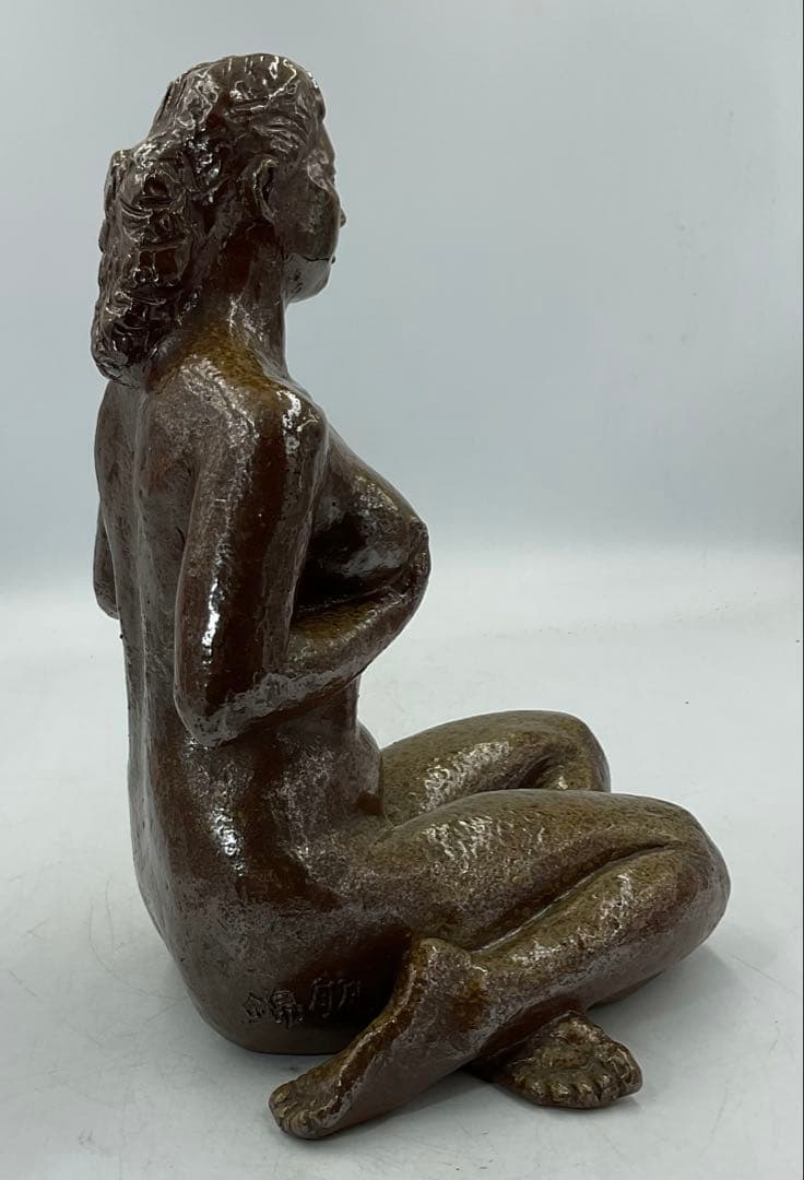 【104】★昭和初期の名工　陶彫作家　岡本錦朋先生　備前焼裸婦像★