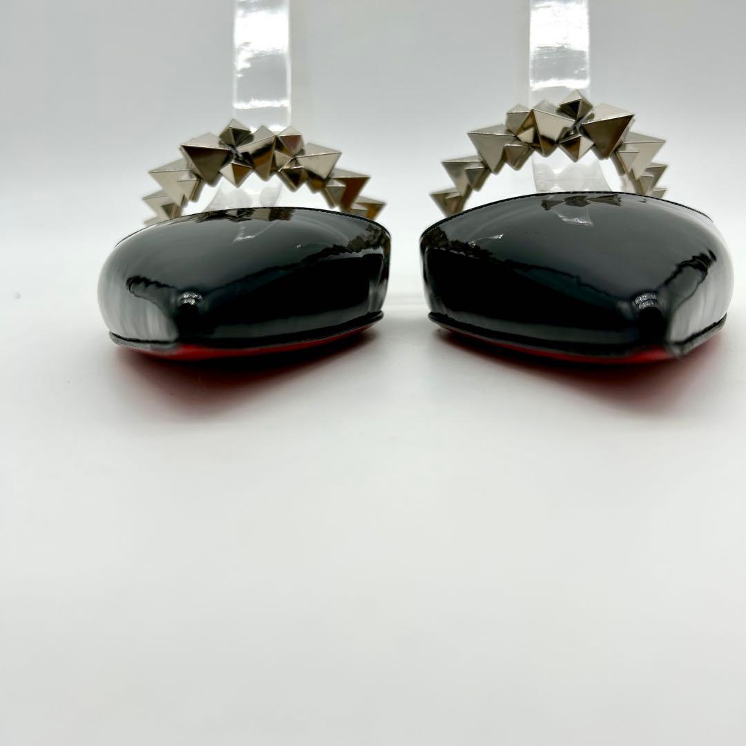 【未使用級】クリスチャンルブタン ミュール Planet Choc 黒 スタッズ