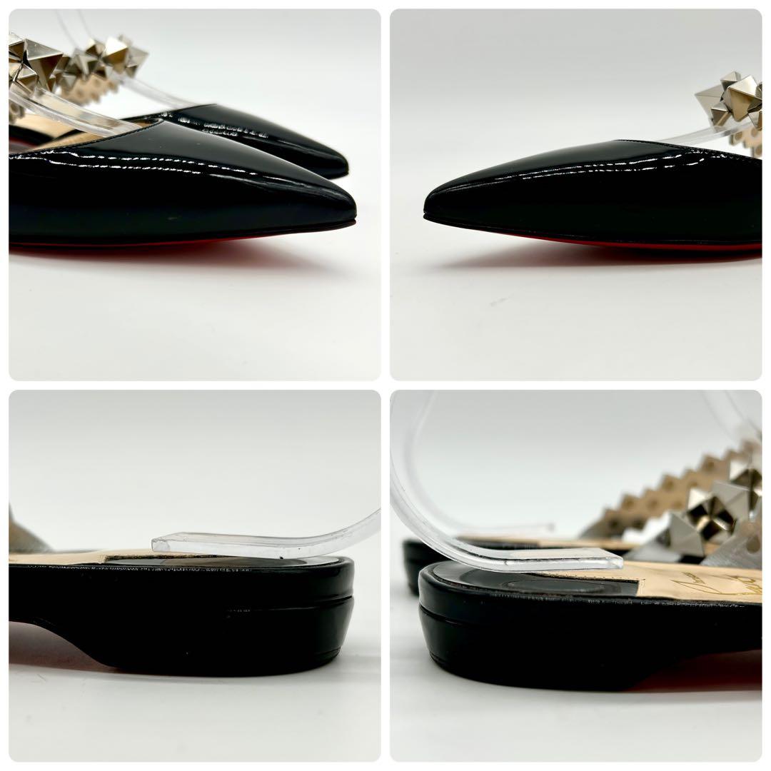 【未使用級】クリスチャンルブタン ミュール Planet Choc 黒 スタッズ