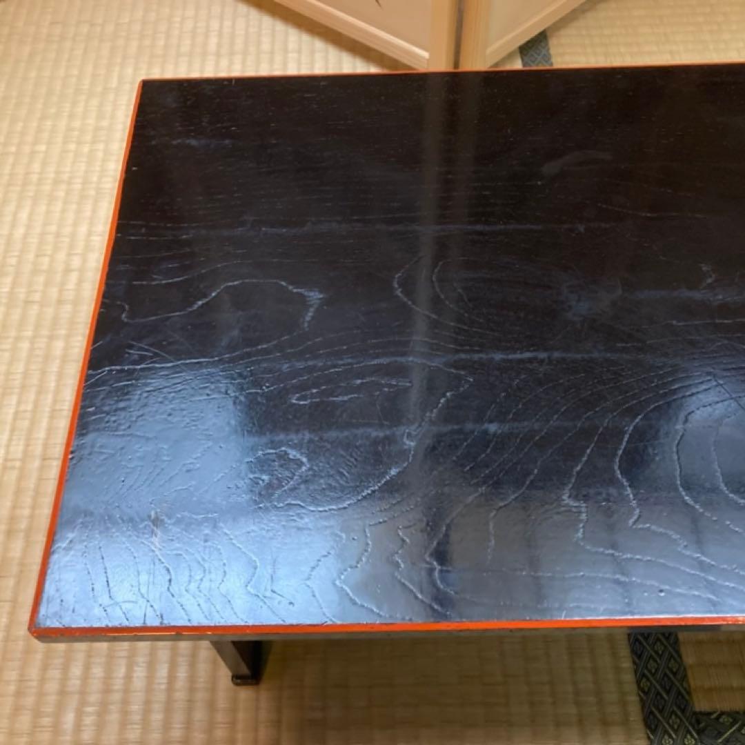 二月堂机 座卓 ちゃぶ台 文机 食卓 折り畳み 2台 木製 漆塗 和風 レトロ