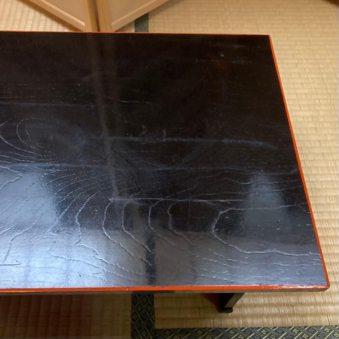 二月堂机 座卓 ちゃぶ台 文机 食卓 折り畳み 2台 木製 漆塗 和風 レトロ