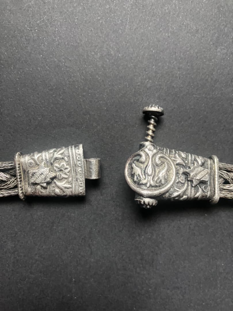 ベリーダンス　インド　ベルト　ヴィンテージ　アンティーク　オールドシルバー　銀製