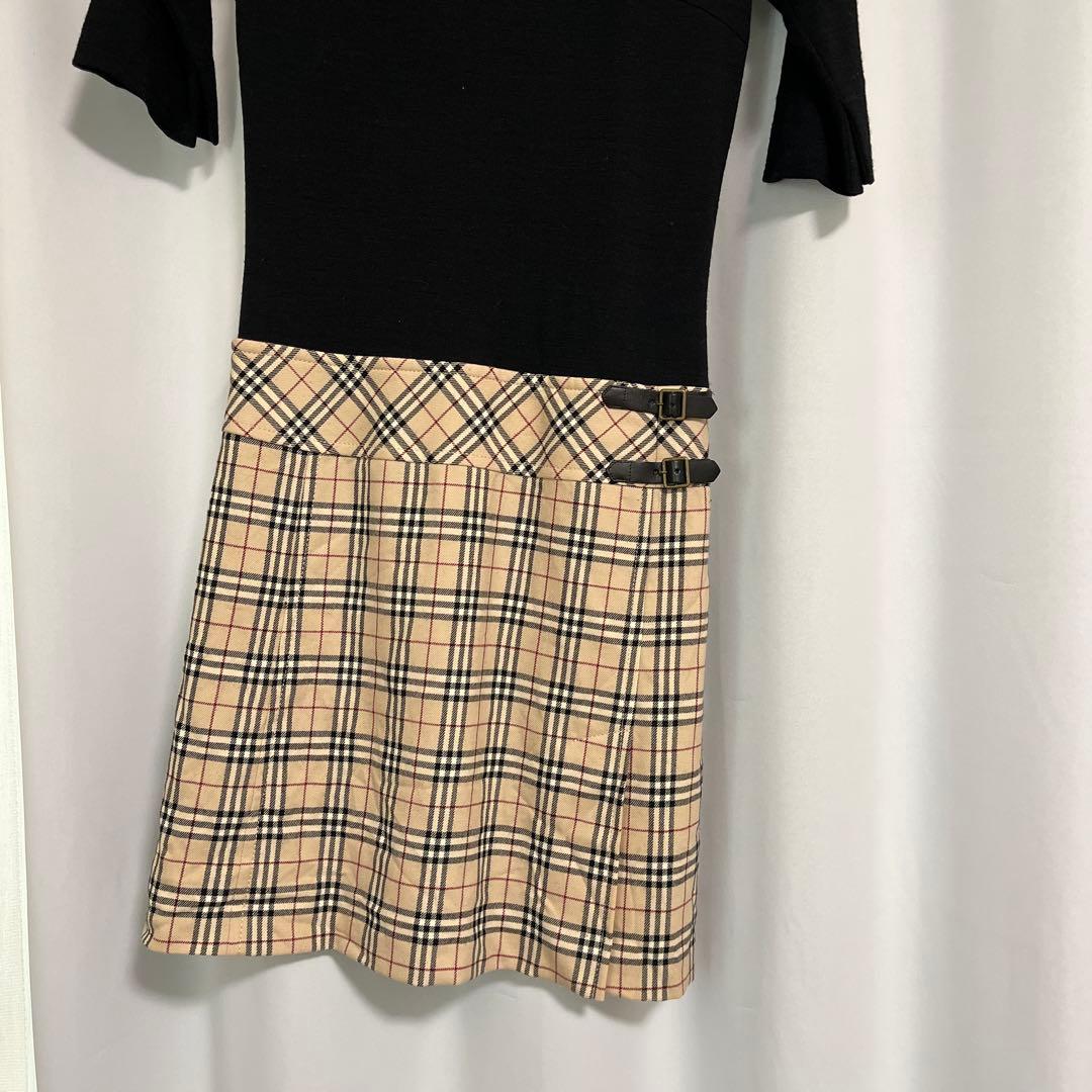 タートルネック チェック柄 ワンピース