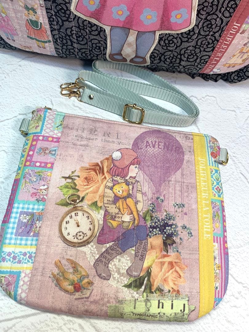 フリルバッグ ポーチ 2点セット ビッグコラコラ ジョリーフルール 女の子 黒