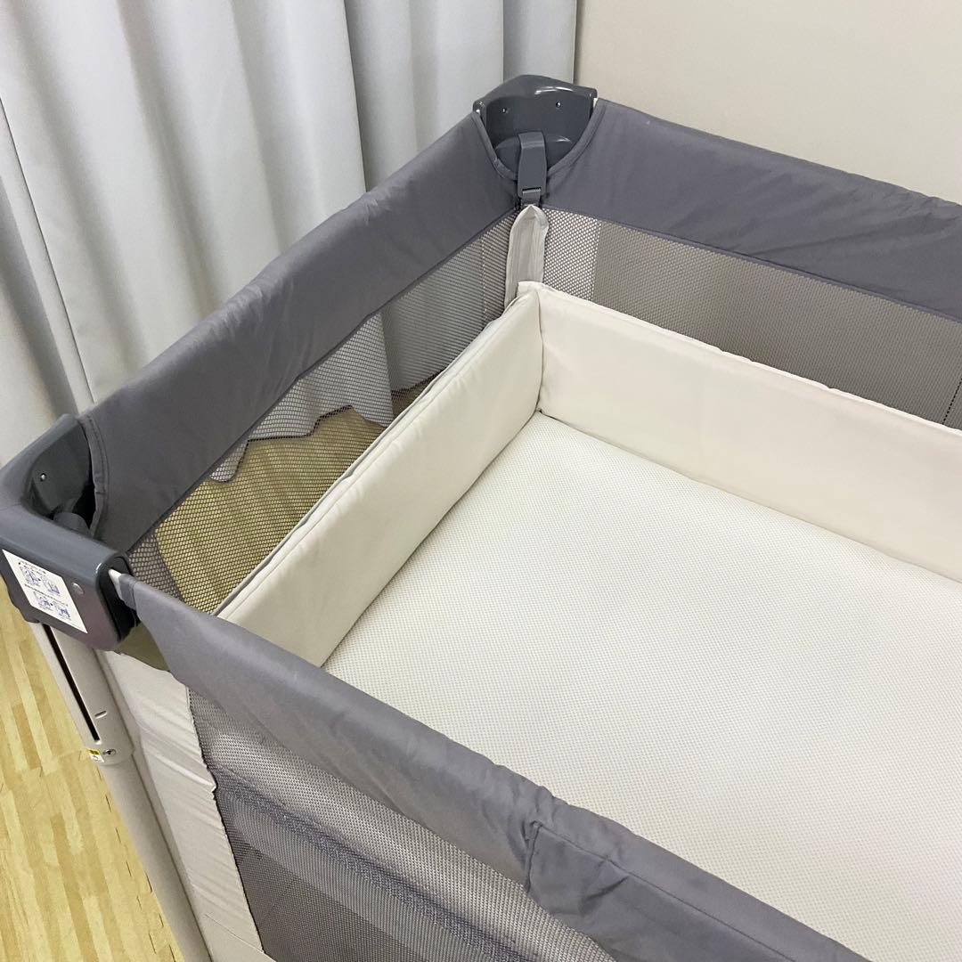綺麗！アップリカ ベビーベッド ココネルエアー AB グレーベアー