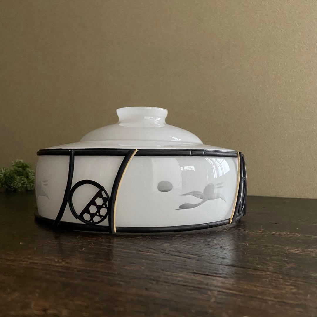 大正　電笠　美品　ガラスシェード　切子