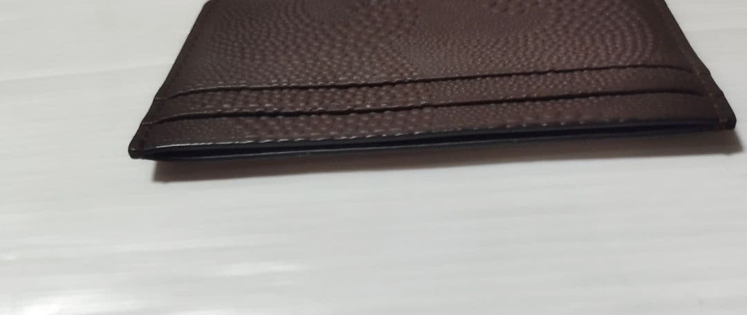 極美品　ティファニー ウェーブエンボス レザー カードケース 茶　箱無し