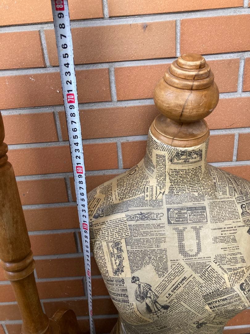 D 訳あり　マネキン　トルソー　アンティーク調　ヴィンテージ　みつ脚　木製