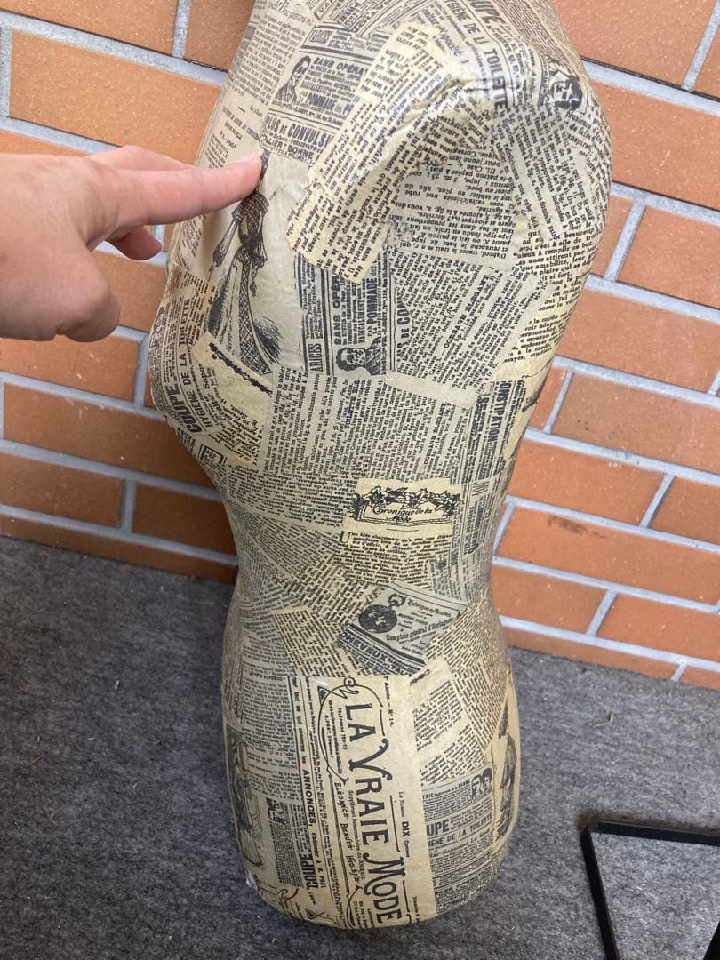 D 訳あり　マネキン　トルソー　アンティーク調　ヴィンテージ　みつ脚　木製