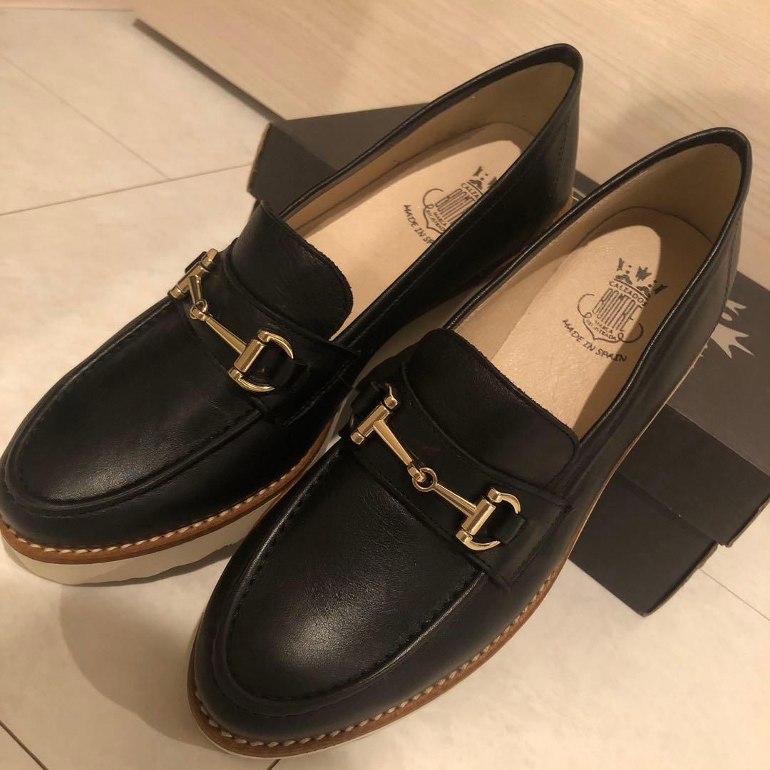 セール　新品 未使用 ボントレ ローファー 靴 本革 ブラック 39